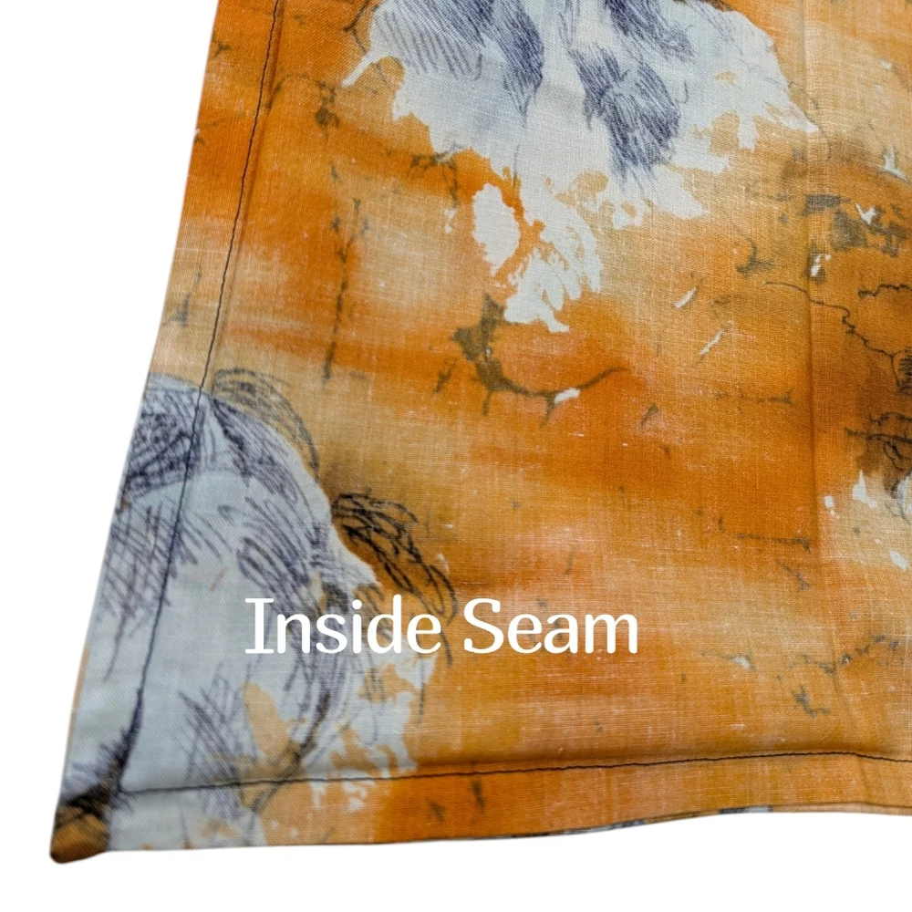Handmade Vintage Horse Pillowcase Watercolor Print Standard Size Orange Blue